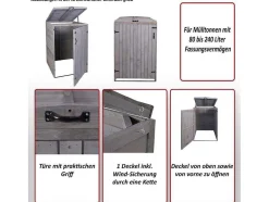 Vente-unique Tuinhuis-1-Bak/2-Bak Bekleding Mcw-H74, Antracietgrijs