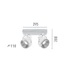 EPIKASA Plafondlamp-Ball Plafondlamp, Eik, Chroom, Wit, 29,5X11X20 Cm,
