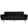 Vente-unique Klik-Klak En Bz Slaapbank-Bank Mcw-K19, Fluweel Zwart