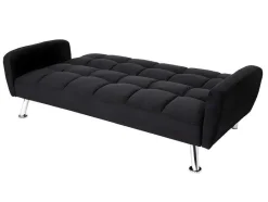Vente-unique Klik-Klak En Bz Slaapbank-Bank Mcw-K19, Fluweel Zwart