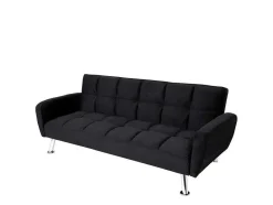 Vente-unique Klik-Klak En Bz Slaapbank-Bank Mcw-K19, Fluweel Zwart