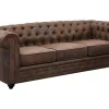 Vente-unique Set Zitbank + Fauteuil-Bankstel En Fauteuil Chesterfield Van Microvezel Met Vintage Look