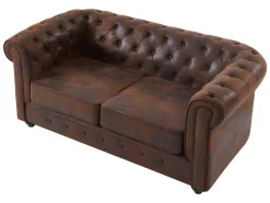 Vente-unique Set Zitbank + Fauteuil-Bankstel En Fauteuil Chesterfield Van Microvezel Met Vintage Look
