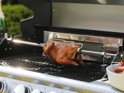 Vente-unique Buitenkeuken-Barbecue Op Gas Met 4 Branders, 1 Rechaud Aan De Zijkant En 1 Grill 148 X 56 X 121 Cm - Roasty