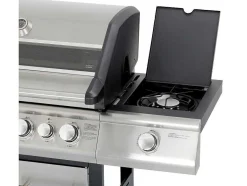 Vente-unique Buitenkeuken-Barbecue Op Gas Met 4 Branders, 1 Rechaud Aan De Zijkant En 1 Grill 148 X 56 X 121 Cm - Roasty