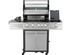 Vente-unique Buitenkeuken-Barbecue Op Gas Met 4 Branders, 1 Rechaud Aan De Zijkant En 1 Grill 148 X 56 X 121 Cm - Roasty