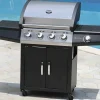 Vente-unique Buitenkeuken-Barbecue Op Gas Met 4 Branders En 1 Rechaud Aan De Zijkant 143 X 54 X 115 Cm - Smoky