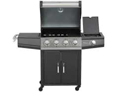 Vente-unique Buitenkeuken-Barbecue Op Gas Met 4 Branders En 1 Rechaud Aan De Zijkant 143 X 54 X 115 Cm - Smoky