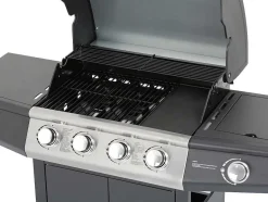 Vente-unique Buitenkeuken-Barbecue Op Gas Met 4 Branders En 1 Rechaud Aan De Zijkant 143 X 54 X 115 Cm - Smoky