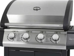 Vente-unique Buitenkeuken-Barbecue Op Gas Met 4 Branders En 1 Rechaud Aan De Zijkant 143 X 54 X 115 Cm - Smoky