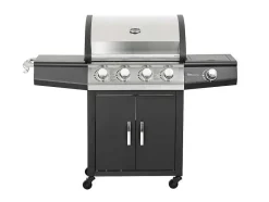 Vente-unique Buitenkeuken-Barbecue Op Gas Met 4 Branders En 1 Rechaud Aan De Zijkant 143 X 54 X 115 Cm - Smoky