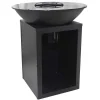 Vente-unique Buitenkeuken-Barbecue Plancha Brasero Op Houtskool Met Opbergruimte 80 X 80 X 96 Cm, Zwart - Ignos