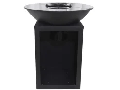 Vente-unique Buitenkeuken-Barbecue Plancha Brasero Op Houtskool Met Opbergruimte 80 X 80 X 96 Cm, Zwart - Ignos