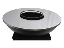 Vente-unique Buitenkeuken-Barbecue/Plancha/Vuurkorf Van Staal - L81 X B81 X D96 Cm - Zwart - Corvera