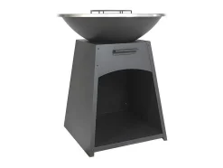 Vente-unique Buitenkeuken-Barbecue/Plancha/Vuurkorf Van Staal - L81 X B81 X D96 Cm - Zwart - Corvera