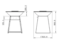 Vente-unique Buitenkeuken-Barbecue/Plancha/Vuurkorf Van Staal - L81 X B81 X D96 Cm - Zwart - Corvera