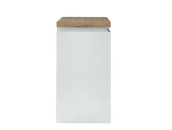 Vente-unique Barmeubel-Barmeubel Halo Ii - Wit Gelakt Mdf - Leds - Wit En Eik