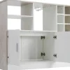 Vente-unique Barmeubel-Barmeubel, Laag Dressoir Met Opbergruimte - Mdf - Eigentijdse Stijl - Kleuren: Grijs En Wit