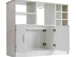Vente-unique Barmeubel-Barmeubel, Laag Dressoir Met Opbergruimte - Mdf - Eigentijdse Stijl - Kleuren: Grijs En Wit