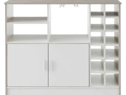 Vente-unique Barmeubel-Barmeubel, Laag Dressoir Met Opbergruimte - Mdf - Eigentijdse Stijl - Kleuren: Grijs En Wit