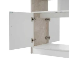 Vente-unique Barmeubel-Barmeubel, Laag Dressoir Met Opbergruimte - Mdf - Eigentijdse Stijl - Kleuren: Grijs En Wit