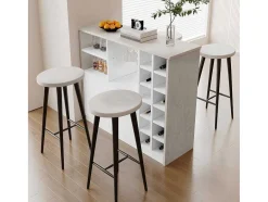 Vente-unique Barmeubel-Barmeubel, Laag Dressoir Met Opbergruimte - Mdf - Eigentijdse Stijl - Kleuren: Grijs En Wit