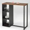 Vente-unique Barmeubel-Barmeubel Morena - Metaal En Mdf - Blad Walnoteneffect