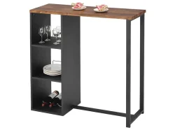 Vente-unique Barmeubel-Barmeubel Morena - Metaal En Mdf - Blad Walnoteneffect
