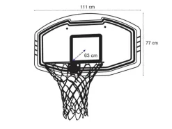 Vente-unique Spel Voor Buiten-Basketbalnet Voor Aan De Muur, Wit - B111 X H77 Cm - Bemidji