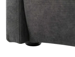 Vente-unique Fluwelen Bed-Bed 160 X 200 Cm - Ribfluweel - Antraciet - Sonetri