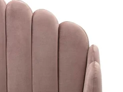 Vente-unique Tweepersoonsbed-Bed 140 X 190 Cm Met Hoofdbord Met Golfpatroon - Velours - Oudroze + Matras - Sagali