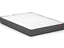 Vente-unique Tweepersoonsbed-Bed 140 X 190 Cm Met Hoofdbord Met Golfpatroon - Velours - Oudroze + Matras - Sagali