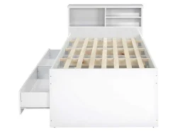 Vente-unique Kinderbed-Bed Boris Met Laden En Opbergruimte - Wit - 90X190 Cm