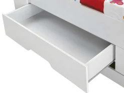 Vente-unique Kinderbed-Bed Boris Met Laden En Opbergruimte - Wit - 90X190 Cm