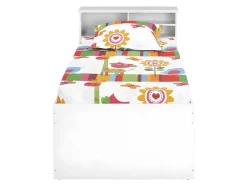 Vente-unique Kinderbed-Bed Boris Met Laden En Opbergruimte - Wit - 90X190 Cm
