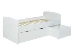 Vente-unique Kinderbed-Bed Louane Met 2 Lades En 1 Opbergruimte - 90 X 190 Cm - Wit