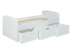 Vente-unique Kinderbed-Bed Louane Met 2 Lades En 1 Opbergruimte - 90 X 190 Cm - Wit
