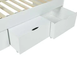 Vente-unique Kinderbed-Bed Louane Met 2 Lades En 1 Opbergruimte - 90 X 190 Cm - Wit