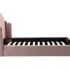 Vente-unique Tweepersoonsbed-Bed Met Glooiend Hoofdeinde - 140 X 190 Cm - Fluweel - Oud Roze - Sagali