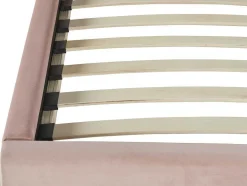 Vente-unique Kinderbed-Bed Met Hoofdeinde In Schelpvorm 90 X 190 Cm - Fluweel - Roze - Moana