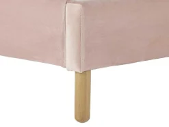 Vente-unique Kinderbed-Bed Met Hoofdeinde In Schelpvorm 90 X 190 Cm - Fluweel - Roze - Moana