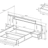 Vente-unique Tweepersoonsbed-Bed Met Nachtkastjes 160 X 200 Cm - 2 Laden - Met Led'S - Kleur : Naturel En Antraciet - Francoli