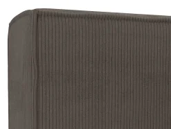PASCAL MORABITO Fluwelen Bed-Bed Met Opbergruimte 180 X 200 Cm - Ribfluweel - Taupe + Matras - Timano