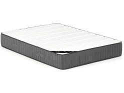 PASCAL MORABITO Fluwelen Bed-Bed Met Opbergruimte 180 X 200 Cm - Ribfluweel - Taupe + Matras - Timano