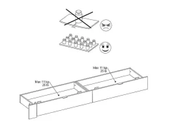 Vente-unique Tweepersoonsbed-Bed Met Opbergruimte 160 X 200 Cm - Met Ledverlichting - Kleur: Naturel En Zwart + Bedbodem - Velona