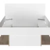 Vente-unique Tweepersoonsbed-Bed Met Opbergruimte 120 X 190 Cm Wit En Houtlook Kinselia