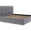 PASCAL MORABITO Tweepersoonsbed-Bed Met Opbergruimte 160 X 200 Cm - Stof Met Textuur - Grijs - Damado Van
