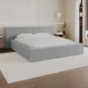 PASCAL MORABITO Fluwelen Bed-Bed Met Opbergruimte 180 X 200 Cm - Ribfluweel - Lichtgrijs - Timano - Van