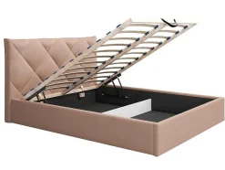 PASCAL MORABITO Fluwelen Bed-Bed Met Opbergruimte 160 X 200 Cm - Velours - Beige - Stari Van - Van