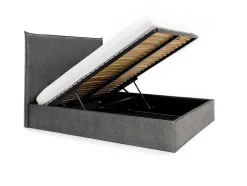 PASCAL MORABITO Tweepersoonsbed-Bed Met Opbergruimte 140 X 200 Cm - Velours - Grijs - Soryo - Van